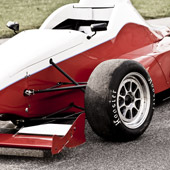 F1000 race car close up of the stepped front splitter