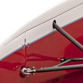 Detail of the upper A-arms on the F1000 race car from Philly Motor Sports